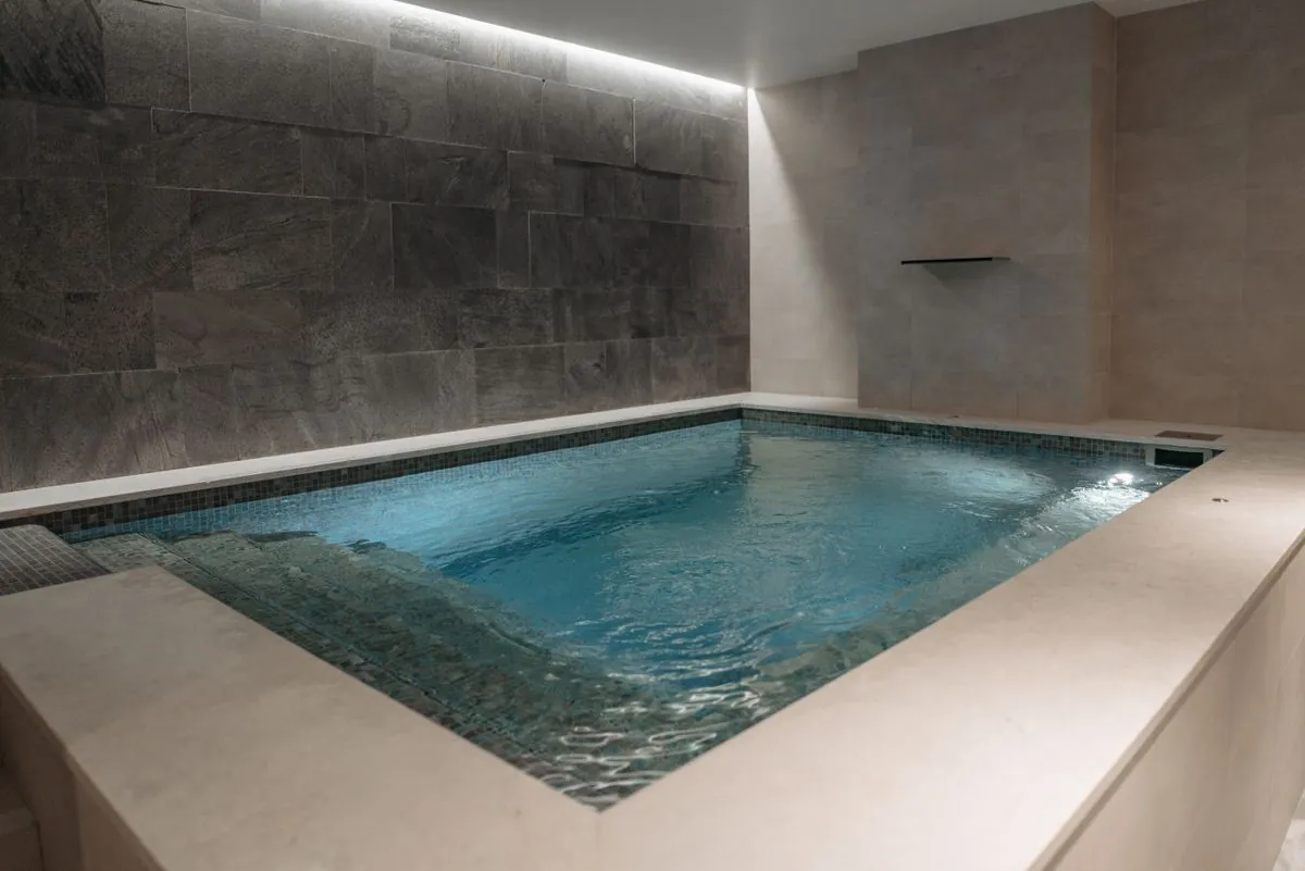 A spa and pool for a small hotel